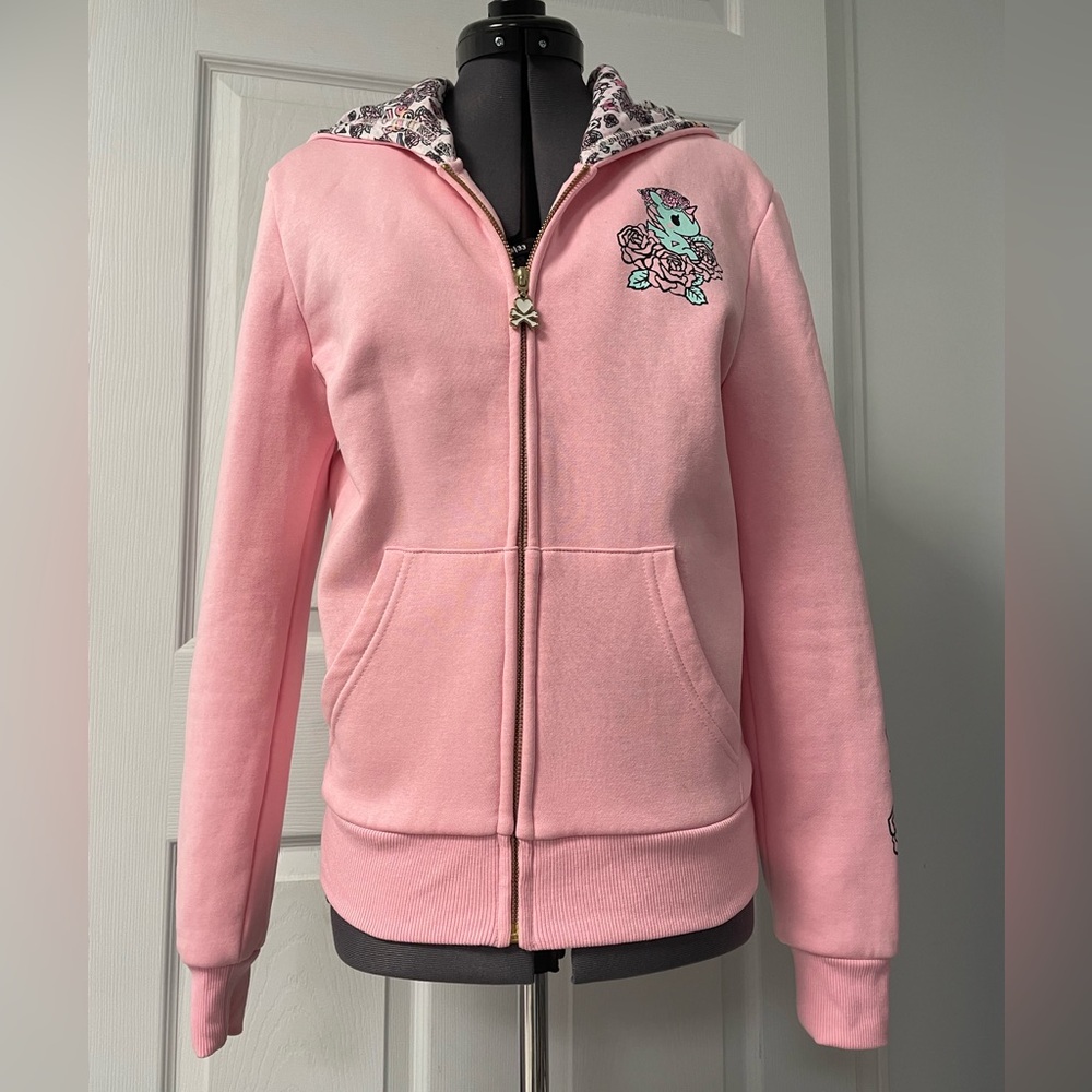 Tokidoki Pink Hoodie Sweatshirt Floral Quartz Small Donutella Unicorno Used